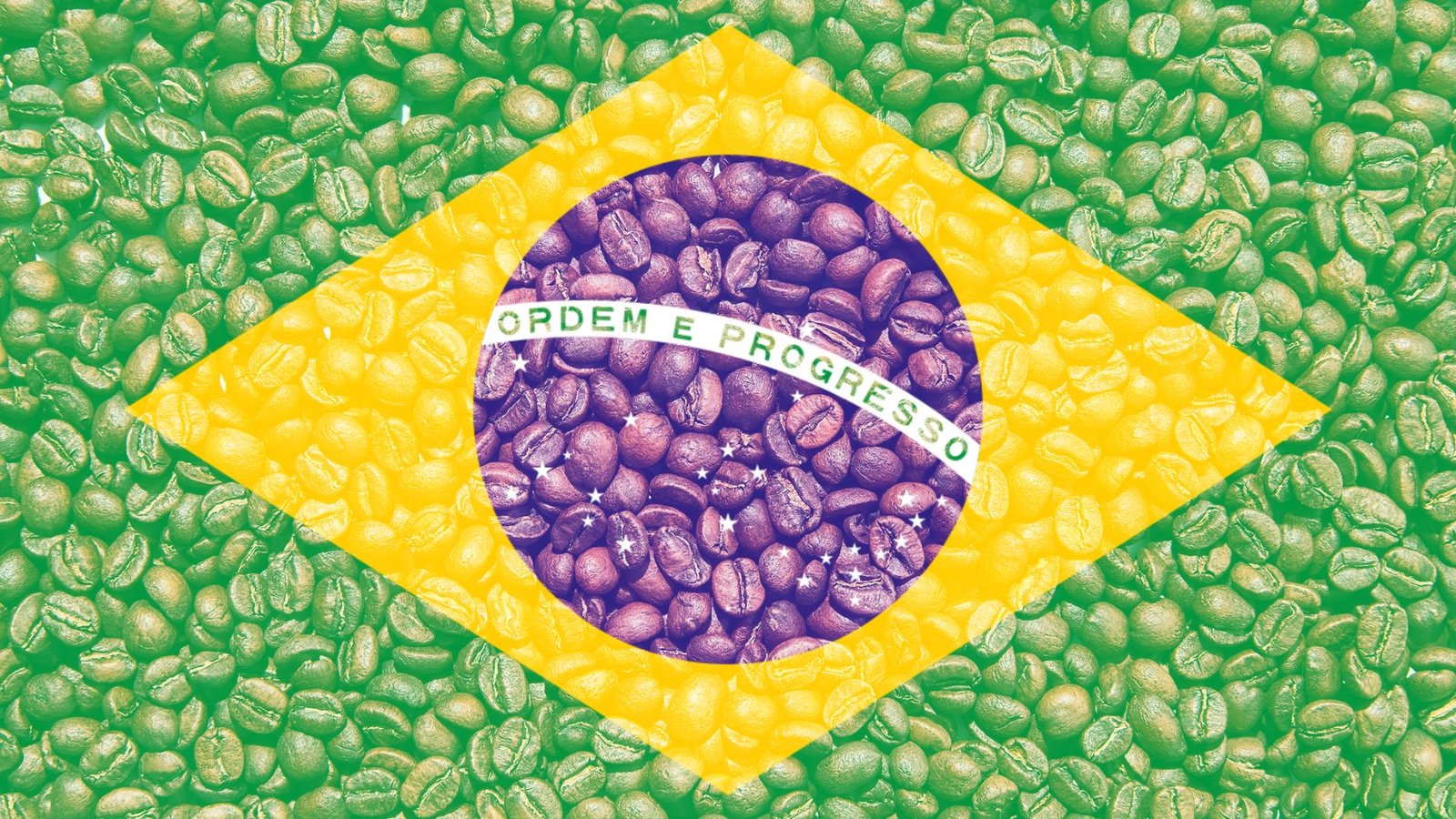 Coffee beans with Brazil