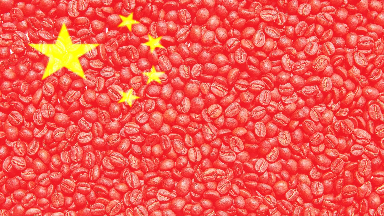 Coffee beans with China