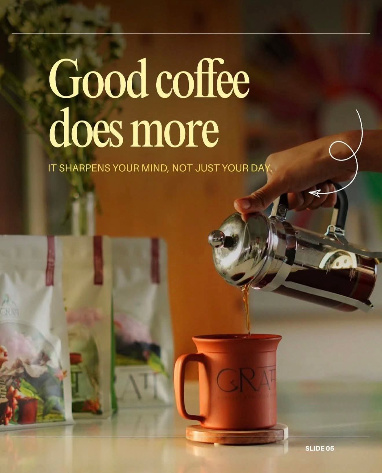 Coffee cherries with message about supporting memory and mood